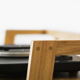 Compact oak stand for vinyl records & turntable
