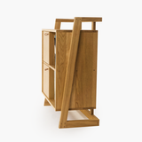 Compact oak stand for vinyl records & turntable
