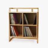 Compact oak stand for vinyl records & turntable