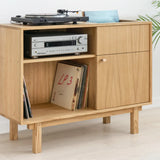 Vinyl Record Storage Cabinet for Turntable & LP Collection